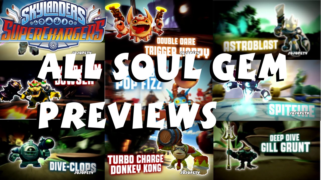 Skylanders Superchargers All Soul Gem Previews 1080P HD