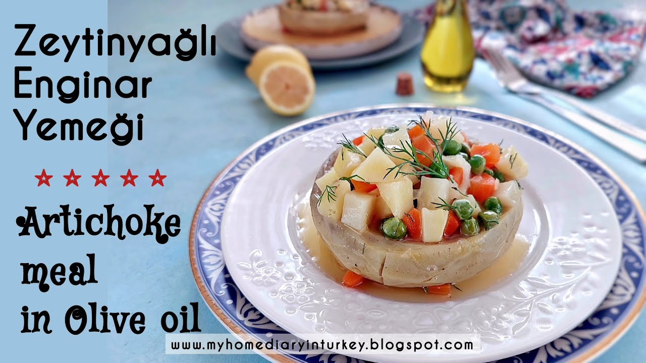 Zeytinyağlı Enginar Yemeği / Turkish food recipe: Artichoke heart meal in Olive oil