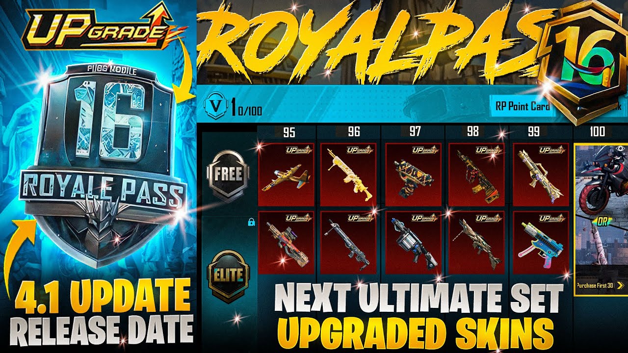 A16 Royal Pass & 4.1 Update All Events Dates | 4.1 Update Prize Path & Premium Crate |PUBGM 