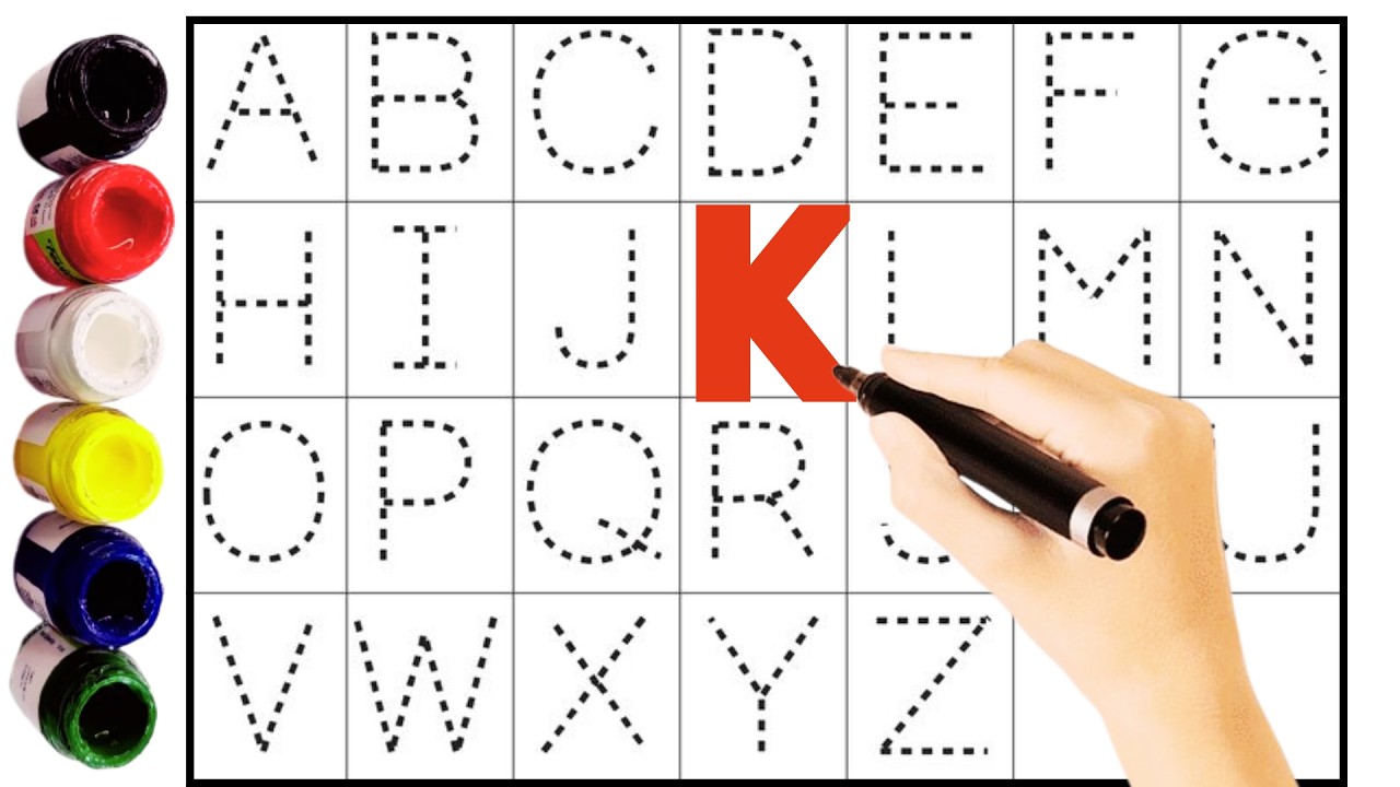 Kids rhymes | A to Z  | collection for writing along dotted lines for toddler | Alphabet | ABCD |abc