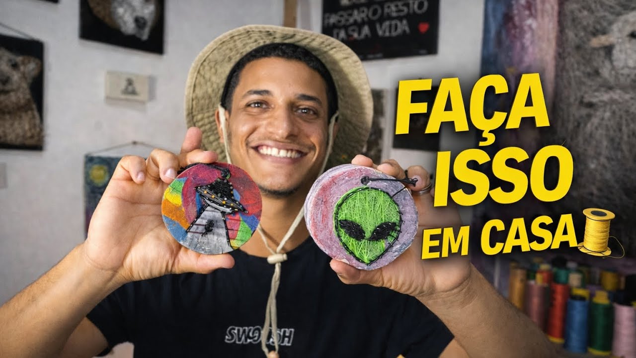 3 Ideias criativas de string Art FÁCIL para Economizar dinheiro (Tutorial DIY)