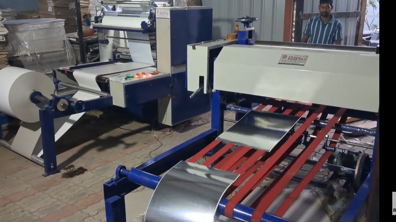 Lamination and sheeter // duplex with silver bopp film lamination mfg by new sandeep machine tools 👍