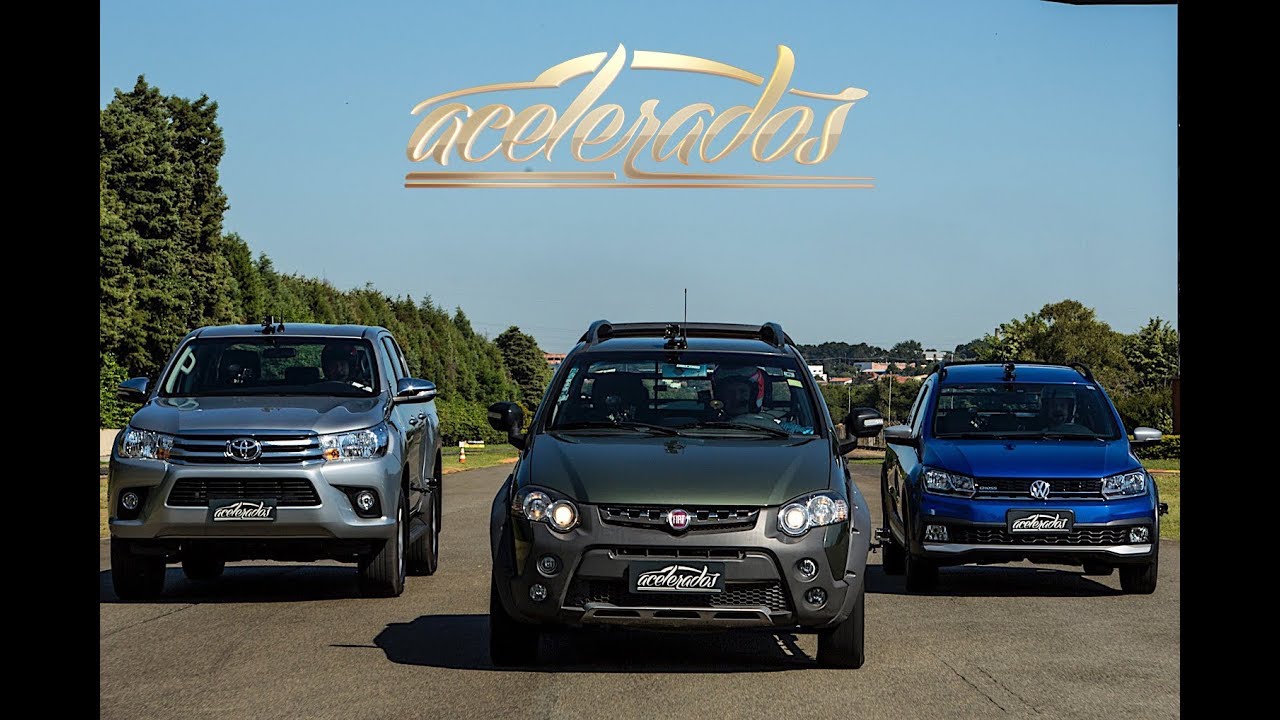 FIAT STRADA x VW SAVEIRO x TOYOTA HILUX + CHEVROLET S10 | ACELERADOS | VOLTA RÁPIDA #108