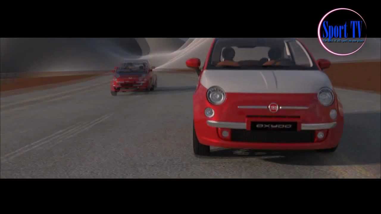 3DS Max V-ray Two Fiats 500  Race