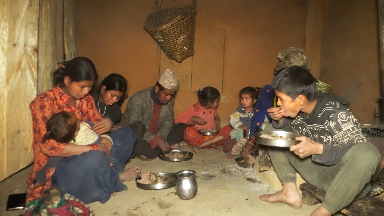 family in the village from remote far village || Rural Nepal || village family in their kitchen