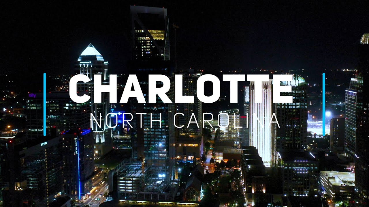 Charlotte by night, North Carolina | 4K drone footage