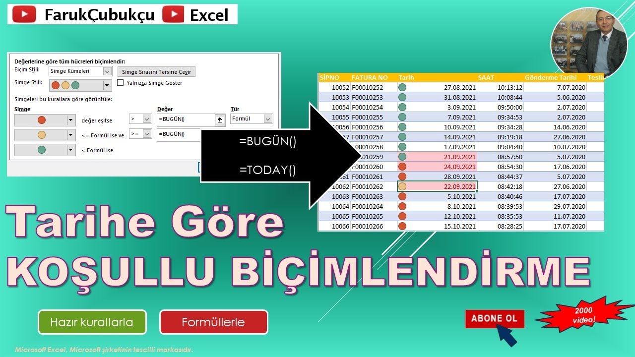 Excel Tarihleri Koşullu Biçimlendirmek