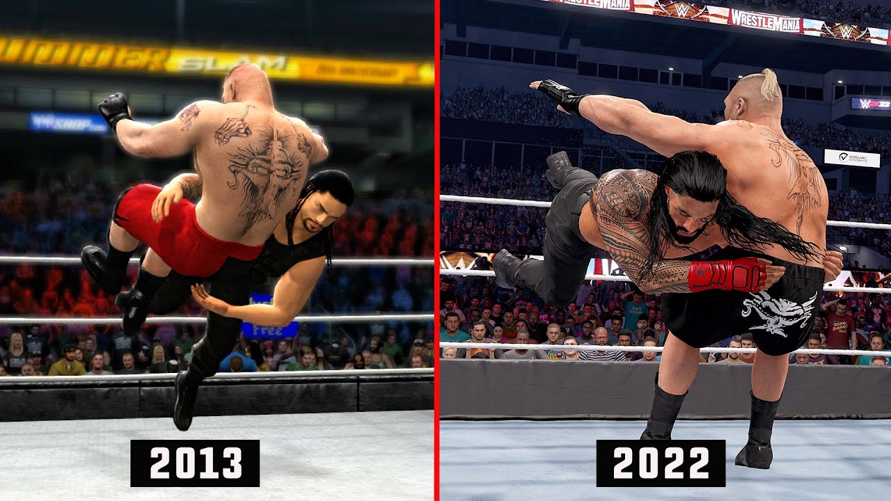 WWE 2K22 - The Evolution of Spear & Superman Punch! (WWE Games)