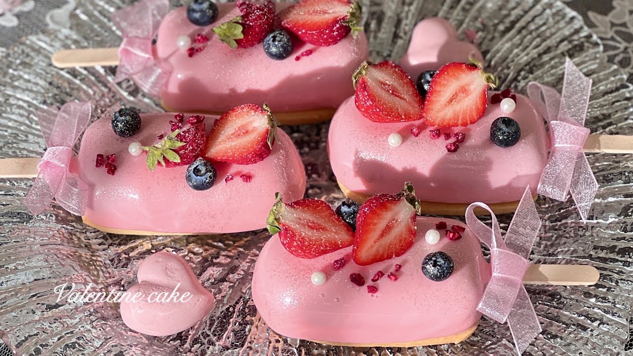 ꒰🎀バレンタインケーキ🎀꒱可愛すぎるアイス型ケーキにキュー(.› ‹.)ーンッ🍰💖🍨