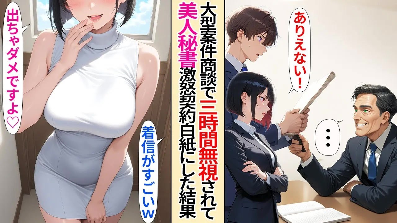 【恋愛】大型案件の商談で3時間無視された俺と美人秘書。「契約更新できないと相手は倒産では？」仕方なく帰社すると、取引先から鬼電が来た結果【AI漫画】