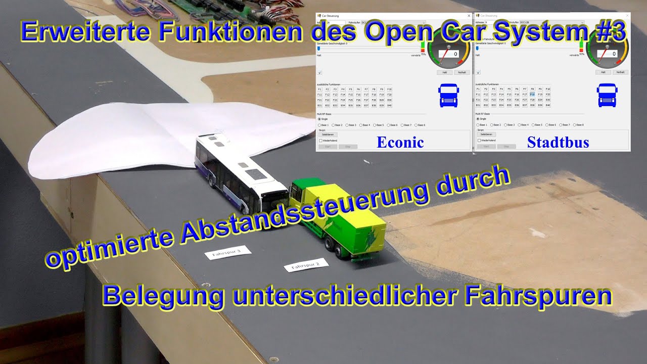 Erweiterte Funktionen des Open Car System #3 – Optimierte Abstandssteuerung durch Fahrspuren