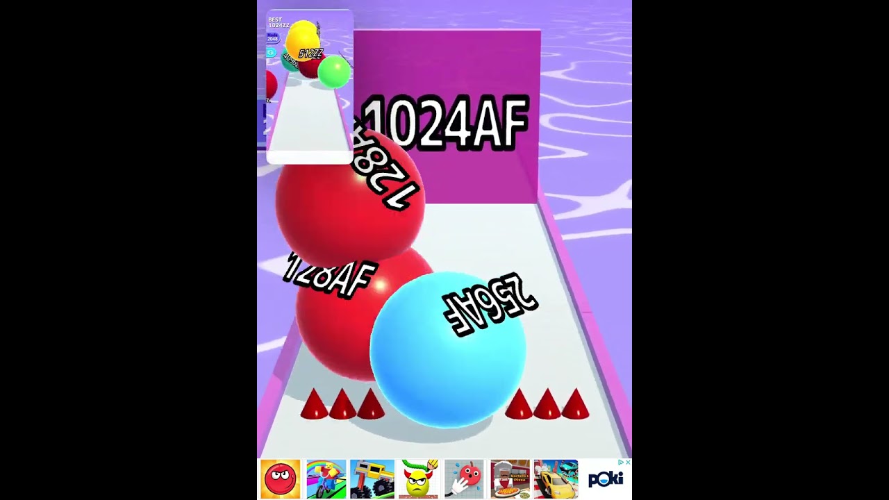 BALL RUN 2048 — INFINITY MODE ♾️ 256•O NEW BEST (256CPO PART 6 BEST 4096BKB (#B))