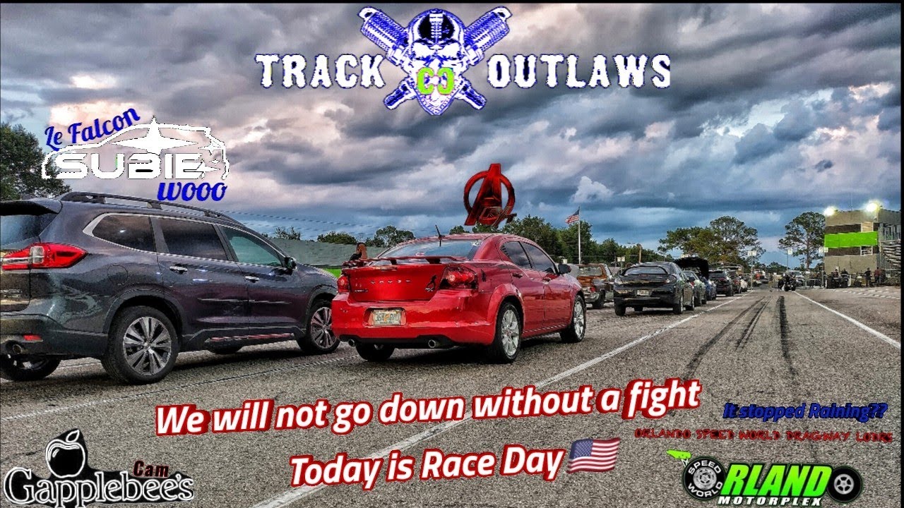 SRT 4 Neon vs Dodge Avenger Revenger Track Outlaws 1/4 mile Drag Racing at Orlando motor speedway