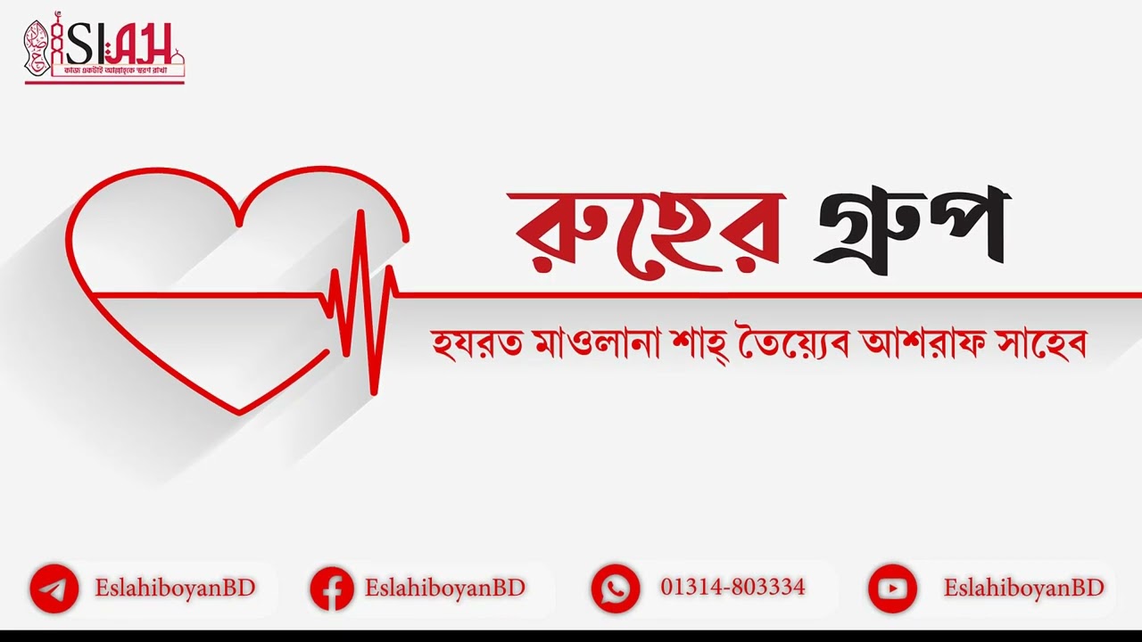 রুহের গ্রুপ। হযরত মাওলানা শাহ তৈয়্যেব আশরাফ সাহেব দামাত বারকাতাহুম। #islah #ইসলাহ @islahbd
