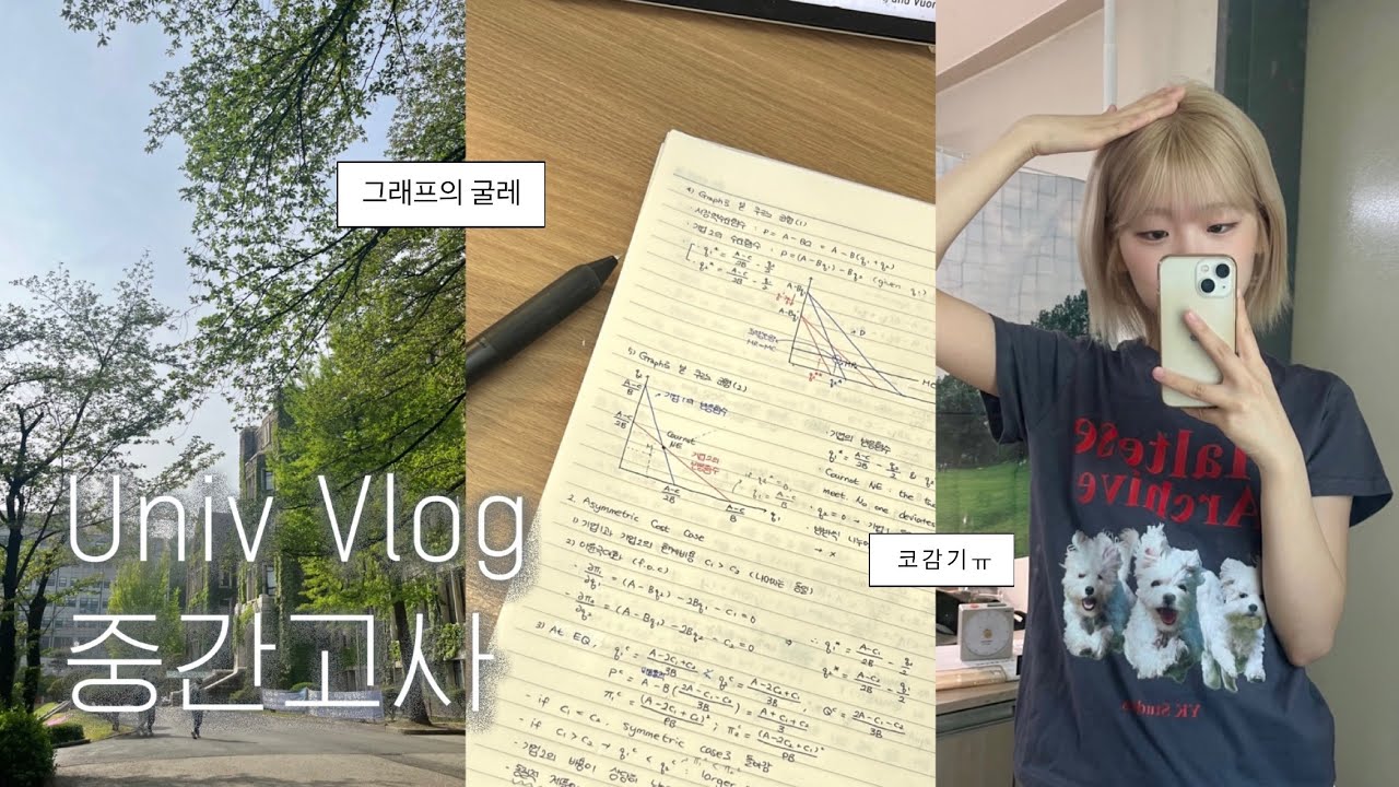 경제학도에게 수학을 논하지마라💧 연대생 시험기간 브이로그!ㅣ게임이론, 산업조직론, 망가진 생활패턴, 코감기