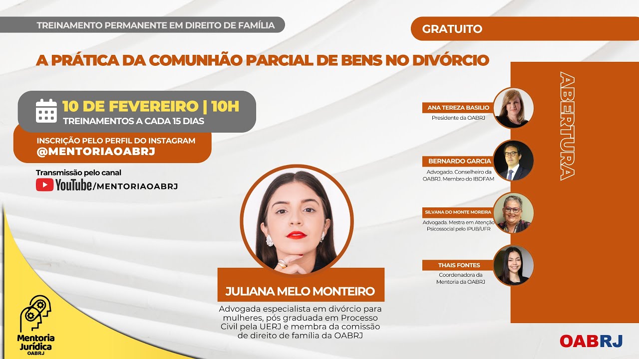 A Prática da comunhão parcial de bens no Divórcio - Treinamento em Direito Família - 10/02 - 10H