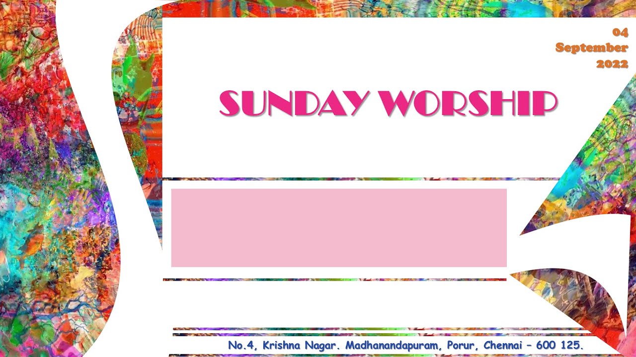 Live I Sunday Worship I 04 September 2022