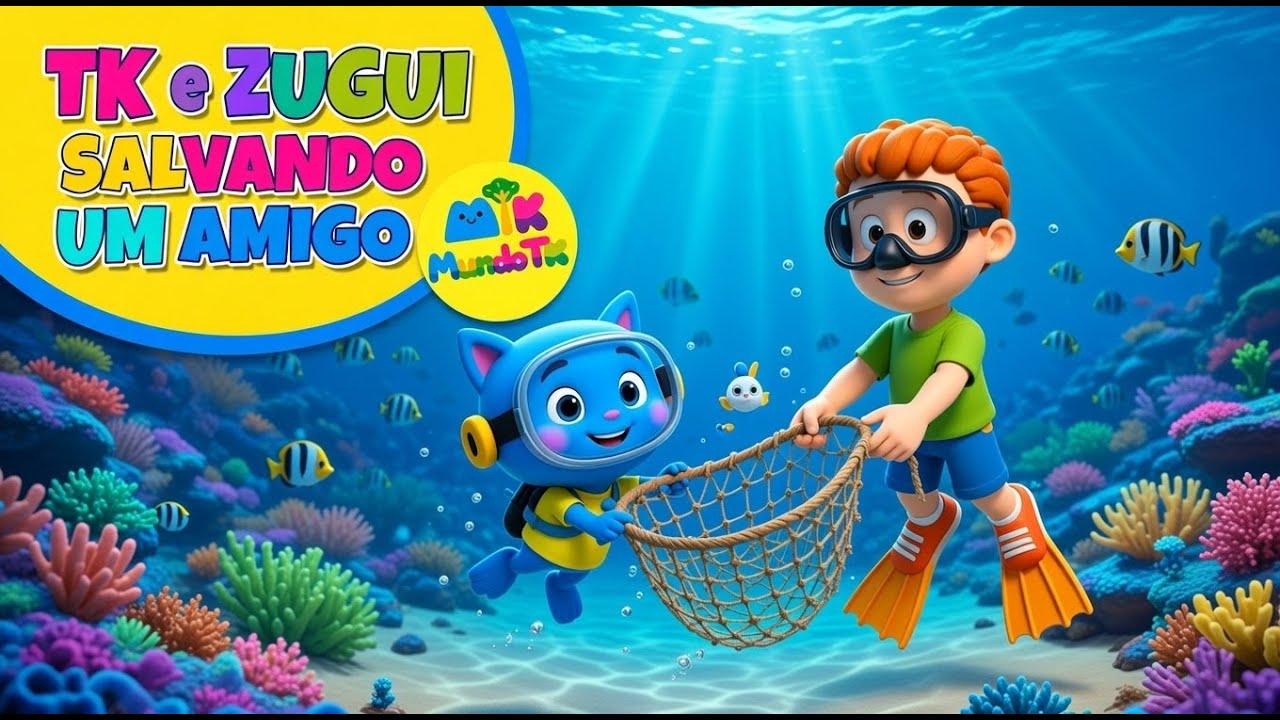 TK e Zung Salvam um Amigo | Desenho Infantil Educativo no Fundo do Mar | Mundo TK
