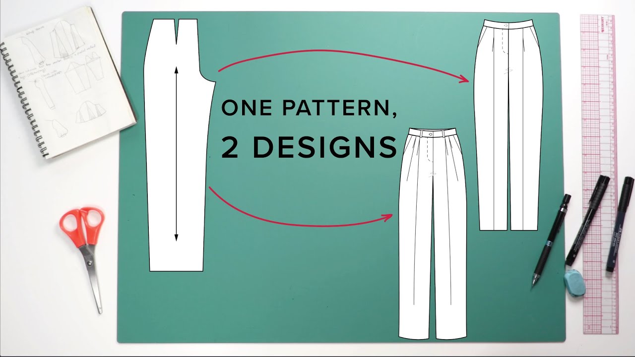 Transform your basic pants pattern: add pockets and pleats
