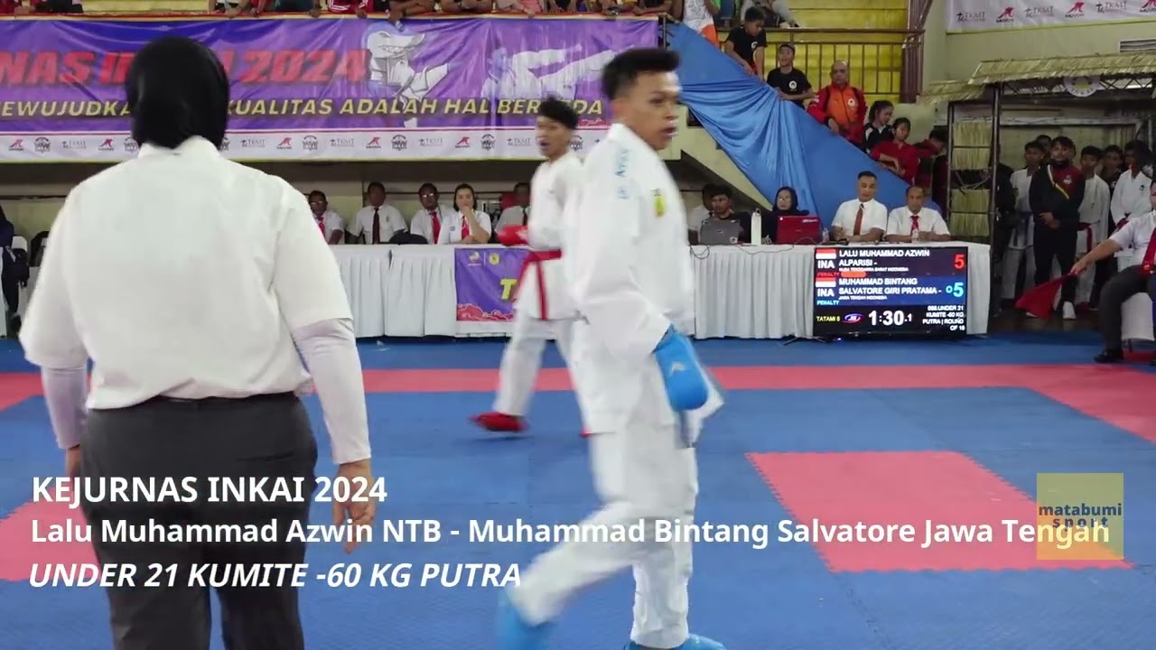KEJURNAS INKAI 2024 | Lalu Muhammad Azwin - Muhammad Bintang Salvatore | UNDER 21 KUMITE -60KG PUTRA