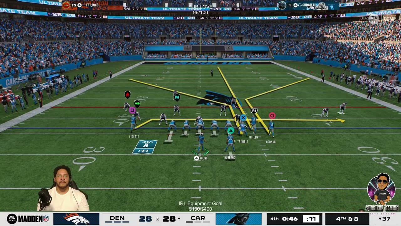 4th QUARTER...46 SECONDS ON THE CLOCK...4TH AND 8...