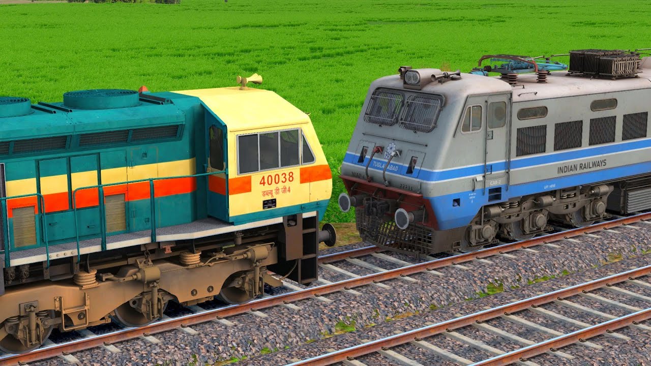 Wap-4 Shunting Garib Rath Express | indian train simulator | indian railways crossing 