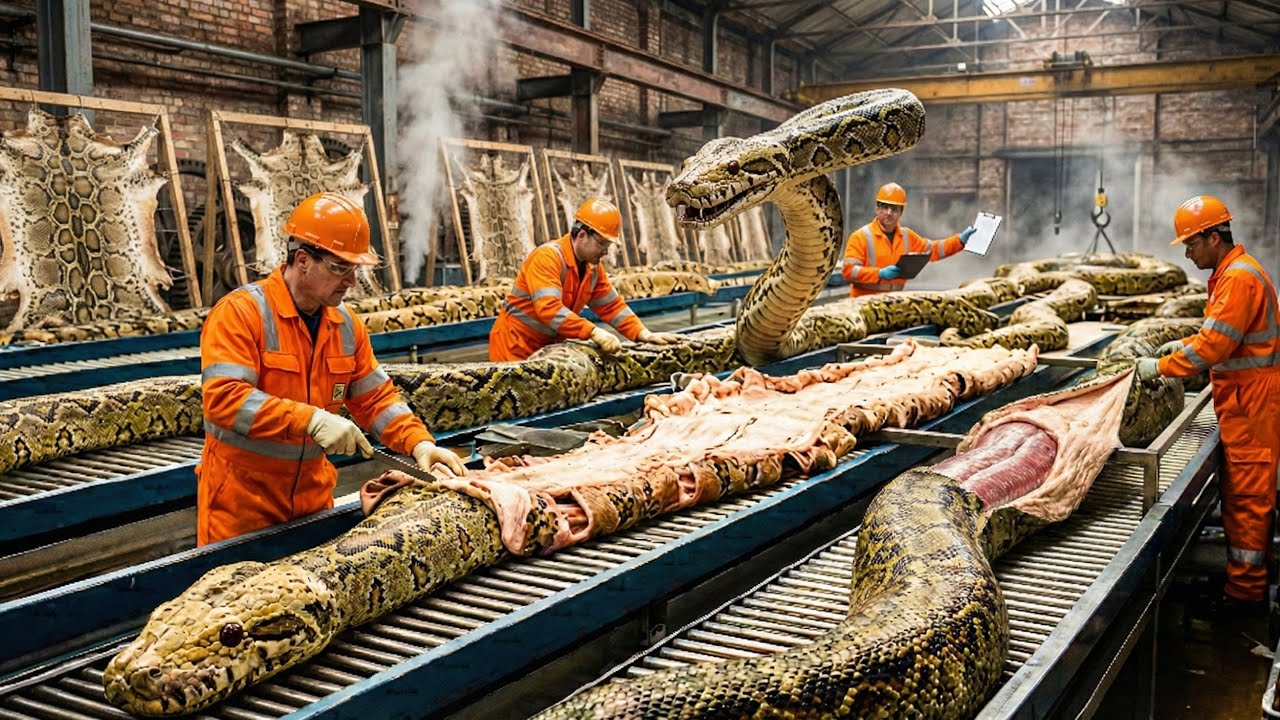 Inside A $5000K Snake Leather Factory- From Phython Eggs To Luxury Bags And Shoes .
