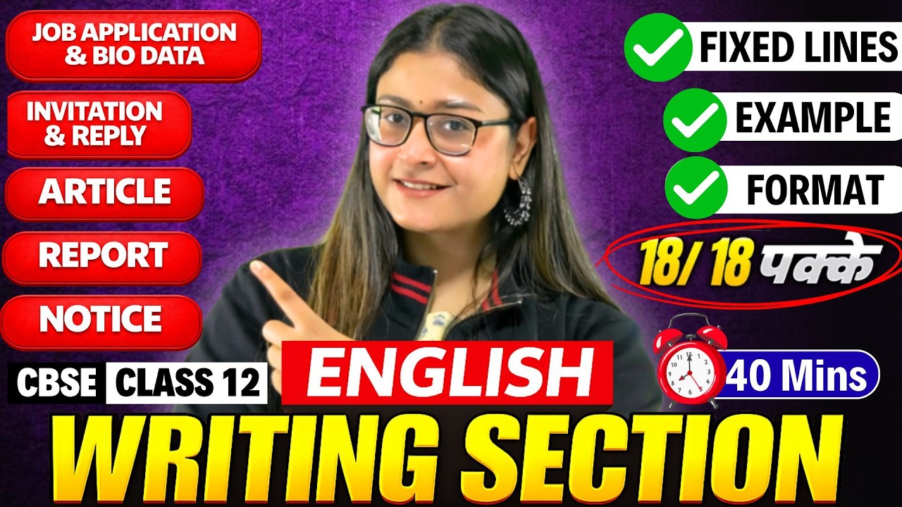 Class 12 English ✅ Complete Writing Section in One Shot 🔥Format + Fixed Lines ✍ CBSE 2026 | Nikita