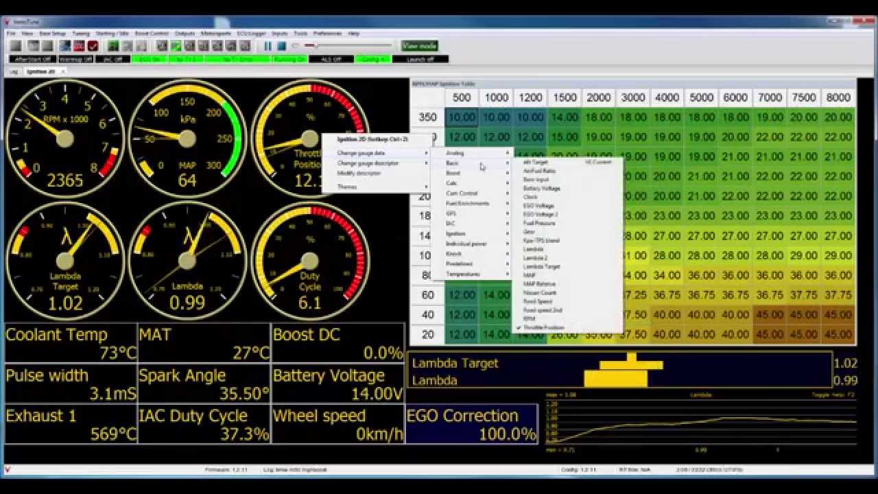 VemsTune VEMS Standalone Tuning Software Demo video