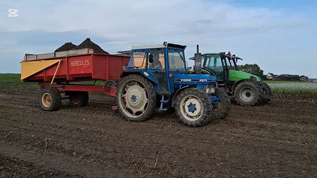 Farmvlog 1 sloot bijna leeg pompen en aardappelsrooien 