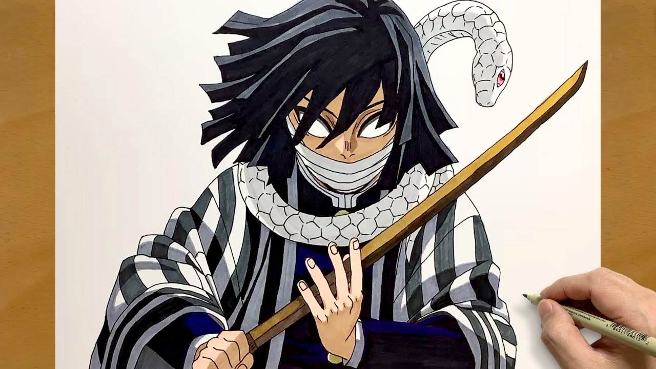 How to draw Obanai Iguro from Demon Slayer I Kimetsu no Yaiba | step by step | draw anime