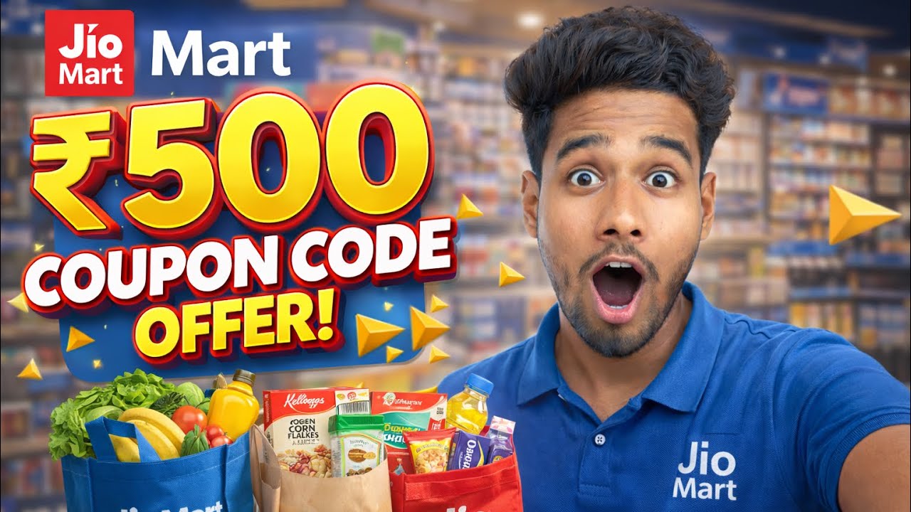 🛒 JioMart Coupon Code Today 2026 🔥💸 | Flat ₹500 OFF + Free Delivery 🚀 Limited Time Loot
