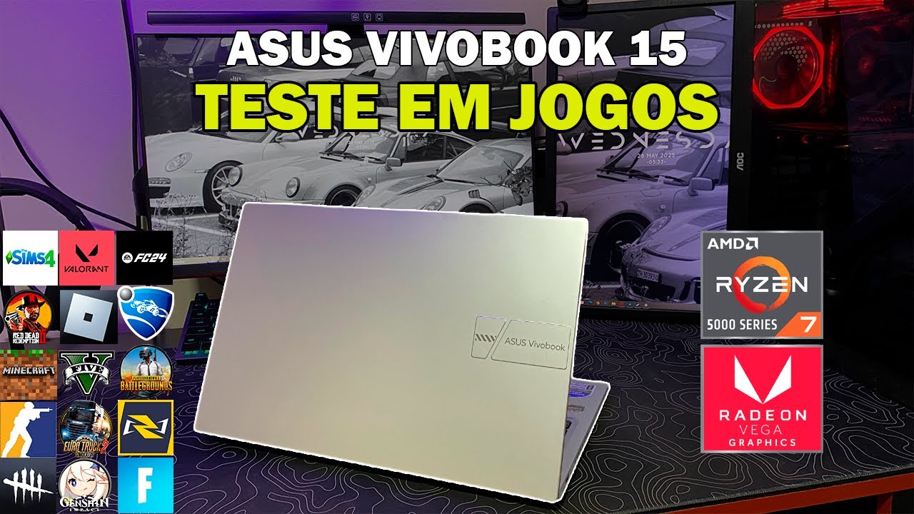 Testando jogos no Asus Vivobook com Ryzen 7 5825u