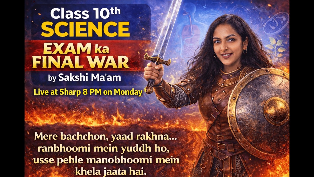 Class 10 Science 🔥 Exam Ka Final War | Full Revision + Strategy | Live at 8 PM | By Sakshi Ma’am