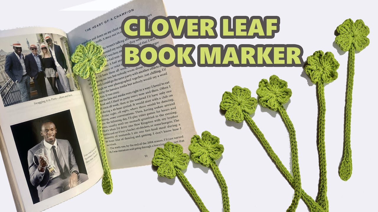 HOW TO MAKE A CLOVER LEAF BOOK MARKER CROCHET TUTORIAL #beginnerfriendly