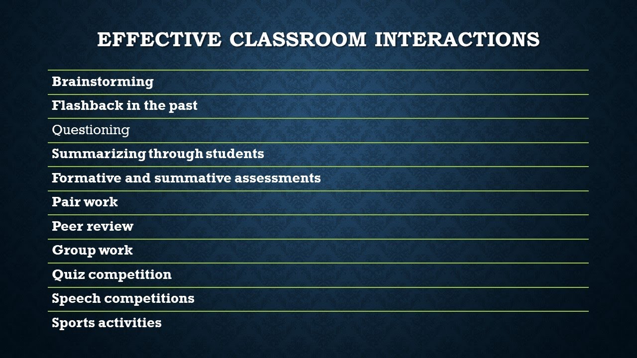 What are Classroom Interactions?