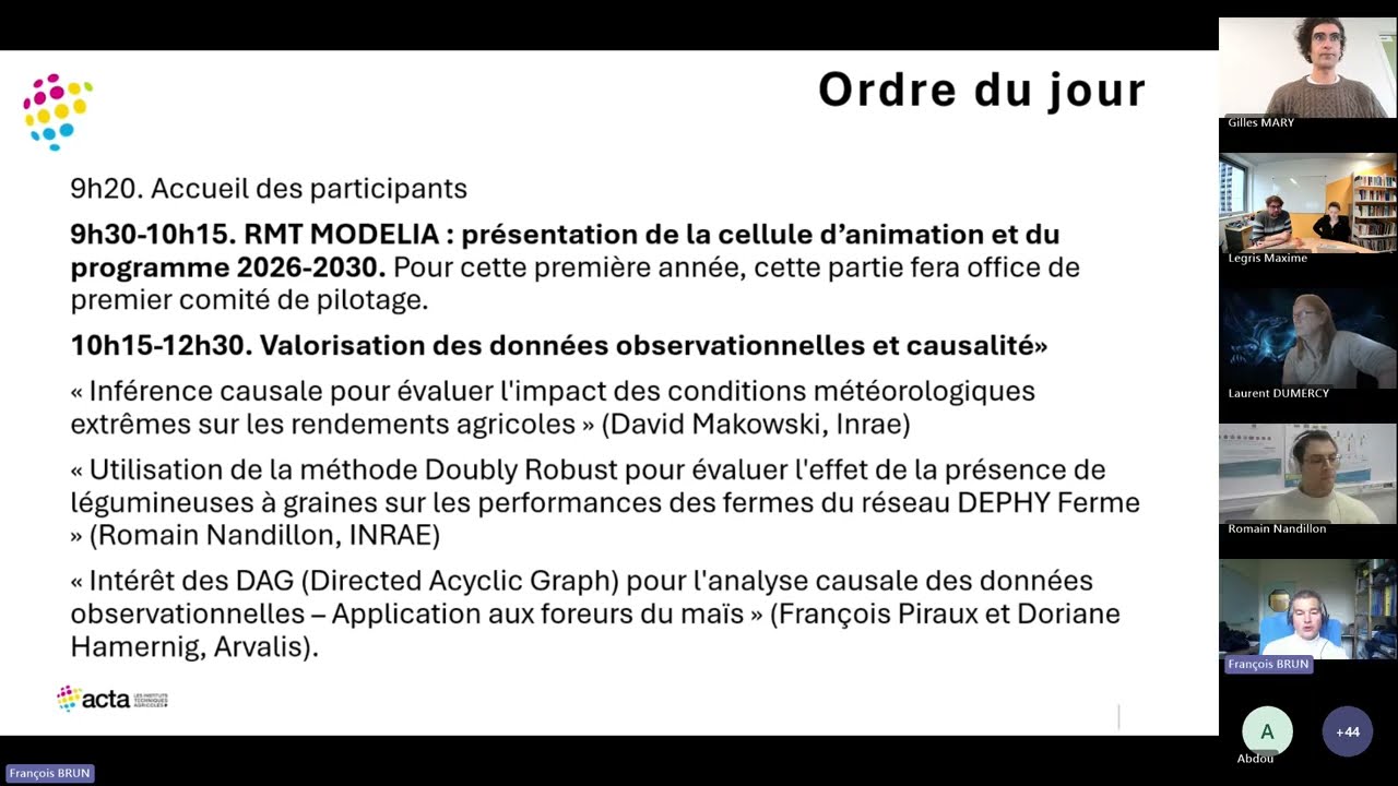 RMT MODELIA Science des Données et Modélisation pour l’Agriculture - 13 février 2026