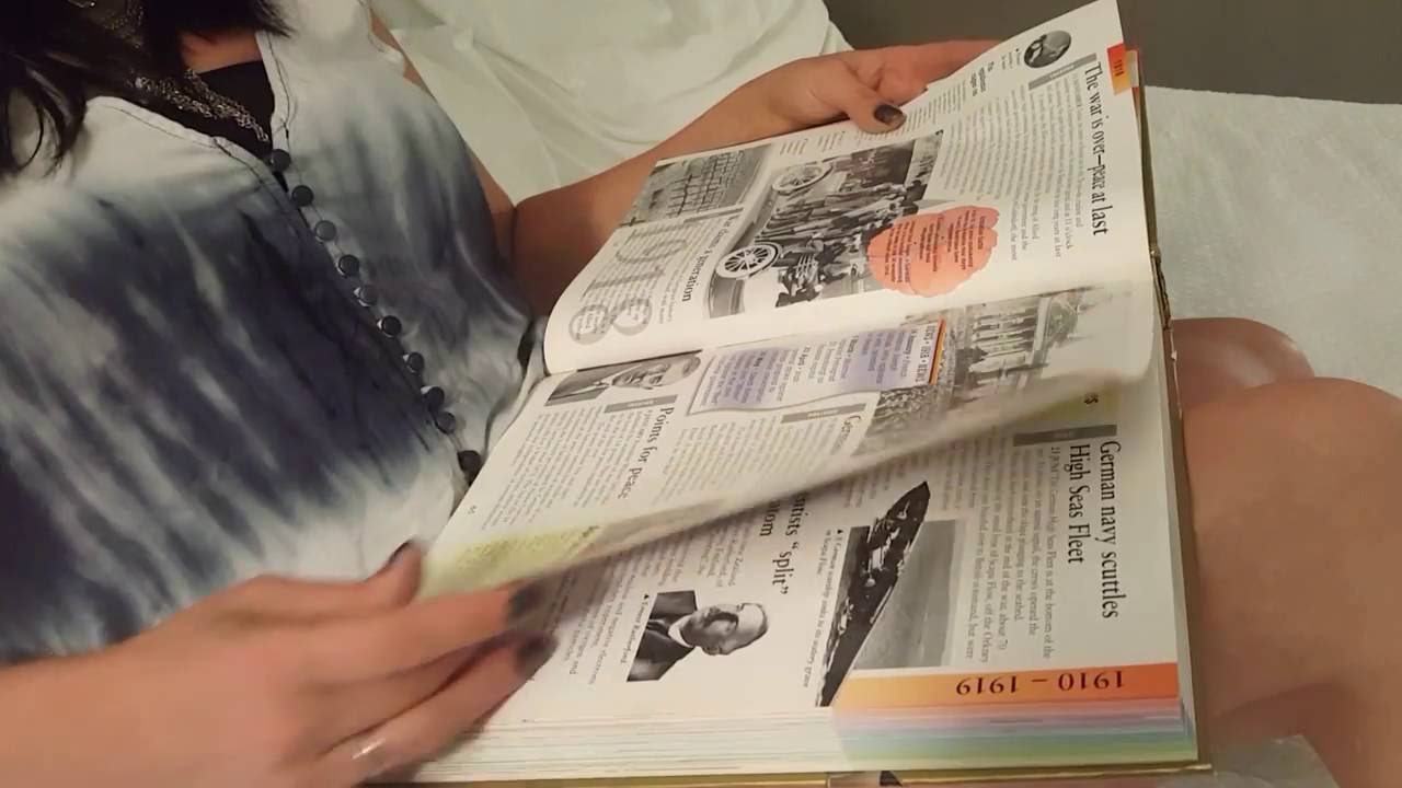 ASMR-Page turning book 20th Century by Year- silent - no talking