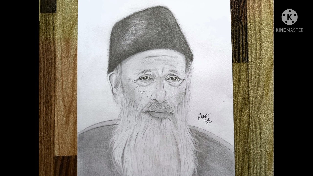 Abdul Sattar Eidhi Sahib Sketch || Full Tutorial || Abdul Sattar Eidhi National Hero || Hibbah Arts