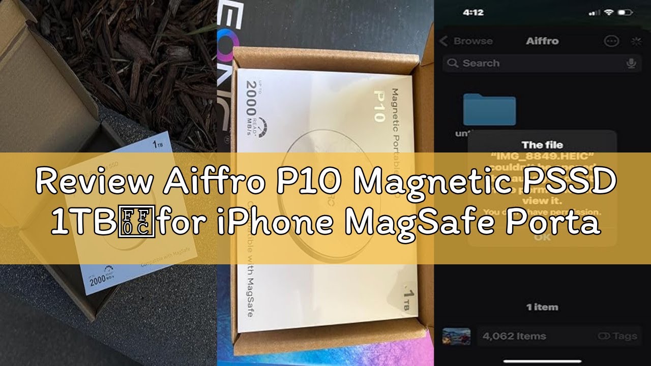 Review Aiffro P10 Magnetic PSSD 1TB，for iPhone MagSafe Portable SSD, Upto 2000MB/s-Type-C, SM2320，US