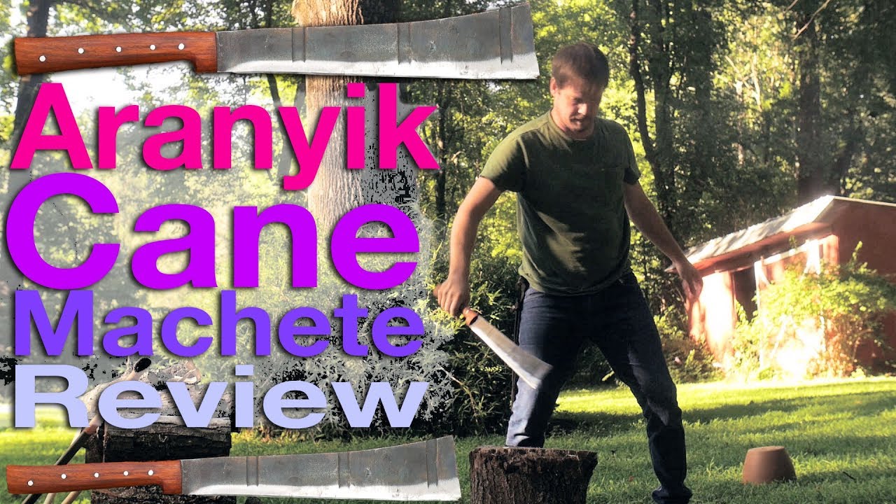 Aranyik Cane Machete Review and Wood Chopping. Over 2 lbs, under $60, Made in Thailand!