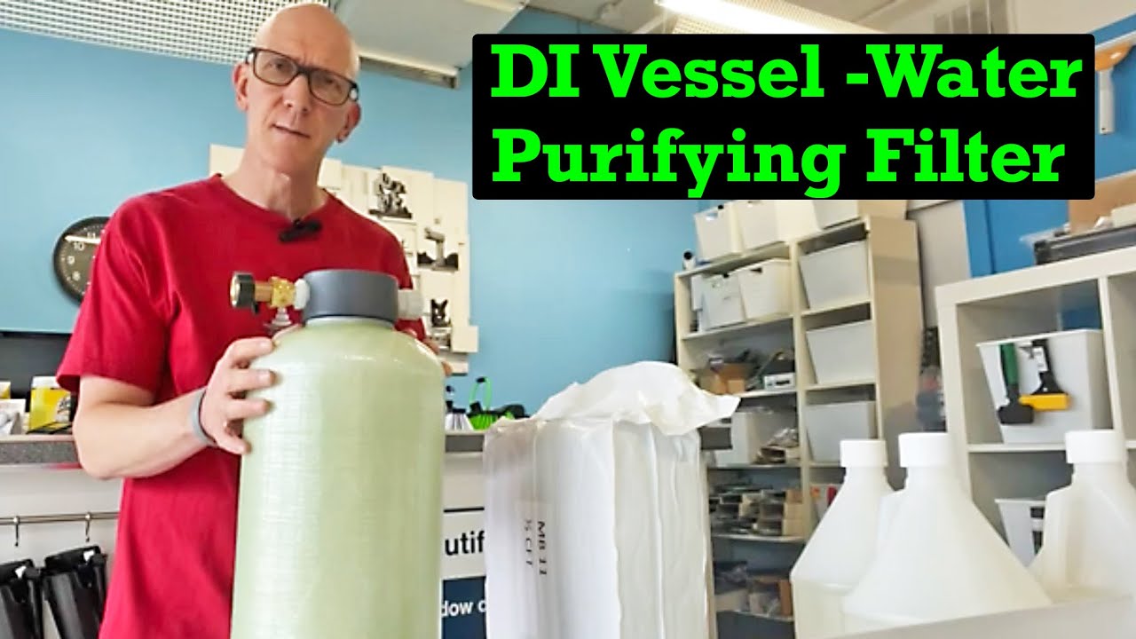 DI Water Purifier Vessel  for pure window cleaning + how to refill it with new resin.