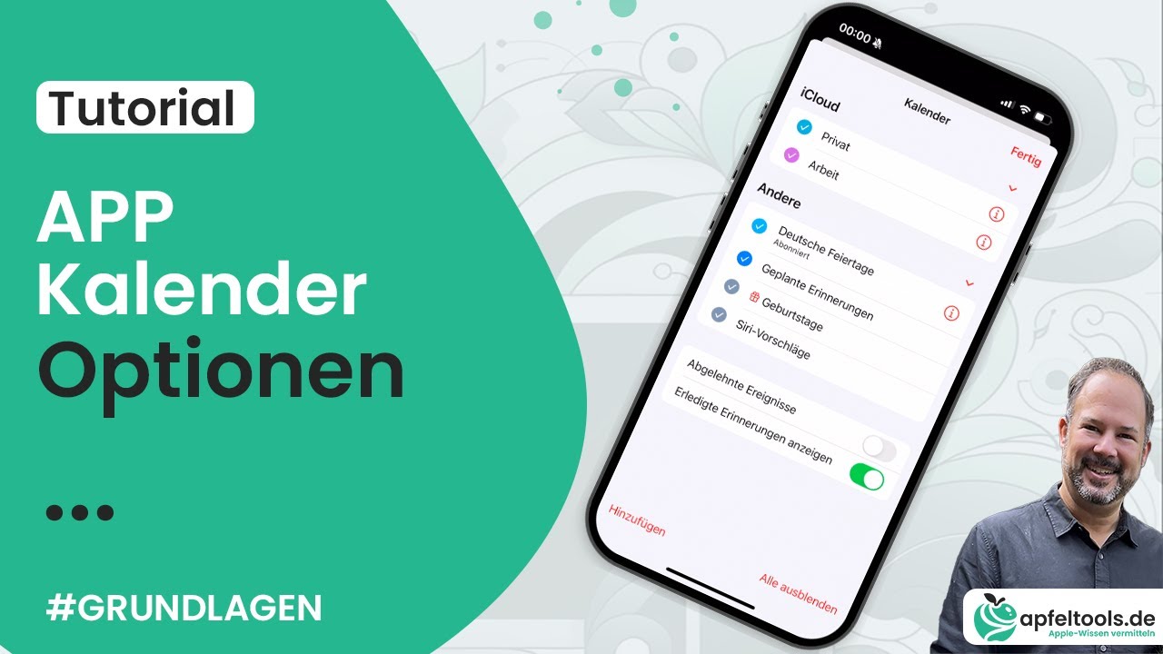 Apple App Kalender - Optionen / eigene Kalender