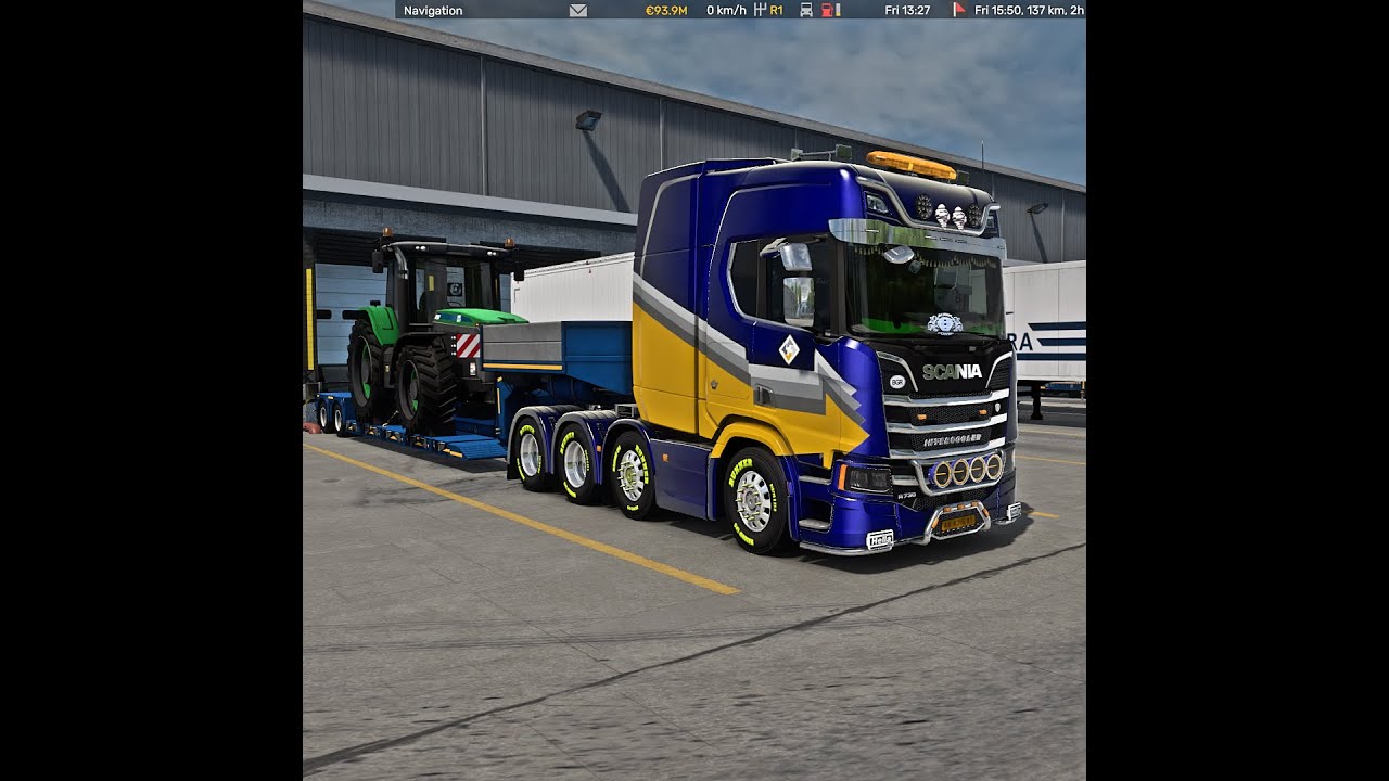 Scania R V8 Mengangkut Traktor dari Jakarta ke Bogor | Realistic Traffic + RTX Filter Gameplay