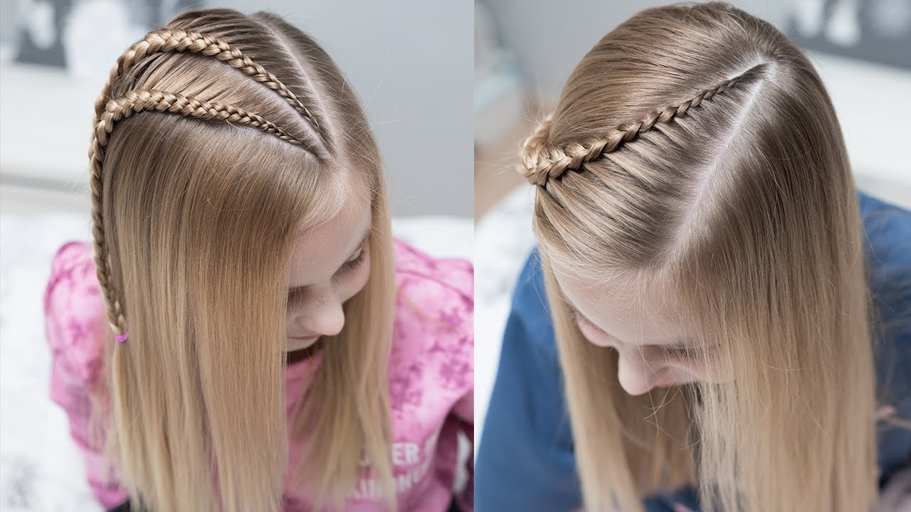 DOS PEINADOS FACILES Y RAPIDOS PARA NIÑAS - PEINADOS CON TRENZAS - PEINADOS CON CABELLO SUELTO