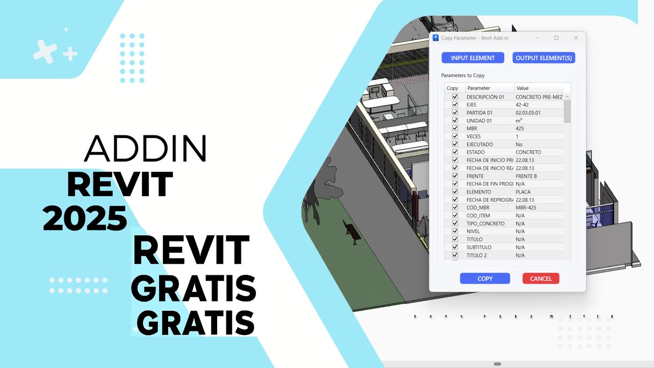 ¡NUEVO en REVIT 2025!  Copia Parámetros AUTOMÁTICAMENTE con este COMPLEMENTO GRATIS