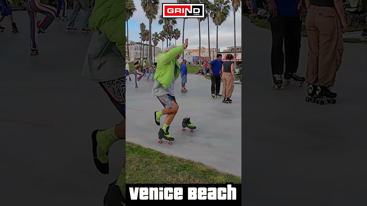 LOGIC AT VENICE BEACH ROLLER DISCO PLAZA Part 3 #venicebeach #rollerskating #grind