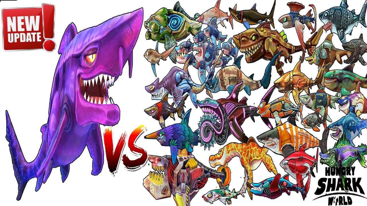 Hungry Shark World - NEW UPDATE - DARK MAGIC SHARK VS ALL SHARKS | Android Gameplay [FHD]