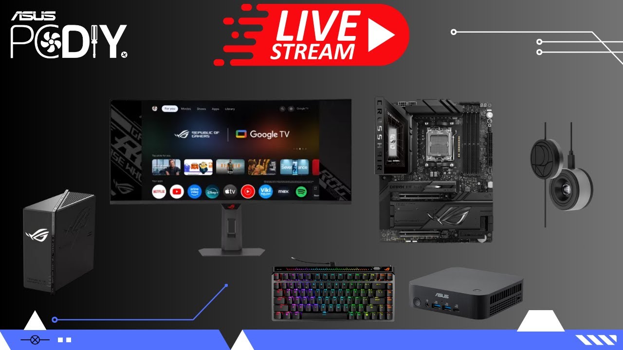 ASUS PCDIY Live Stream #123 - Cali Control, ROG STRIX BE-1200, ROG OLED XG34WCDMTG & More