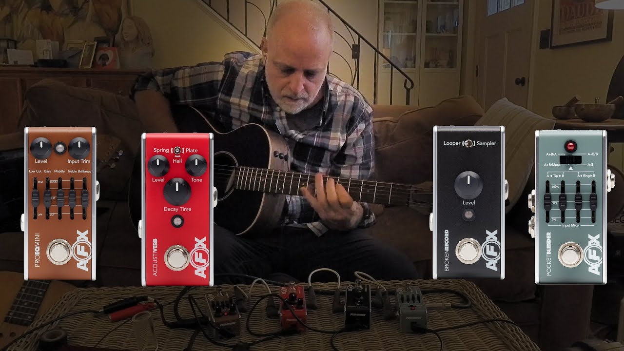 4 New Fishman AFX Mini Acoustic Pedals: Pocket Blender, AcoustiVerb, Broken Record, and Pro EQ